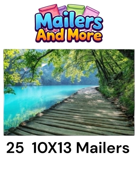 Mailers And More Other - 25 10X13 Poly Mailers Plitvice Lakes, Shipping Envelopes Price Firm